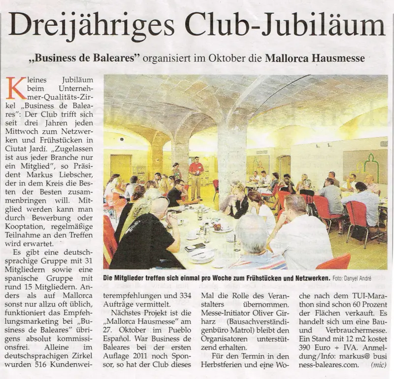Mallorca Magazin: Dreijähriges Club-Jubiläum