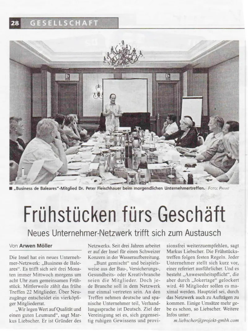 Mallorca Zeitung: Frühstücken fürs Geschäft